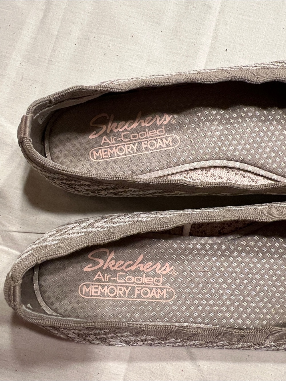 Skechers Taupe Knit Chevron Slip-On Ballet Flat - Picture 2 of 6